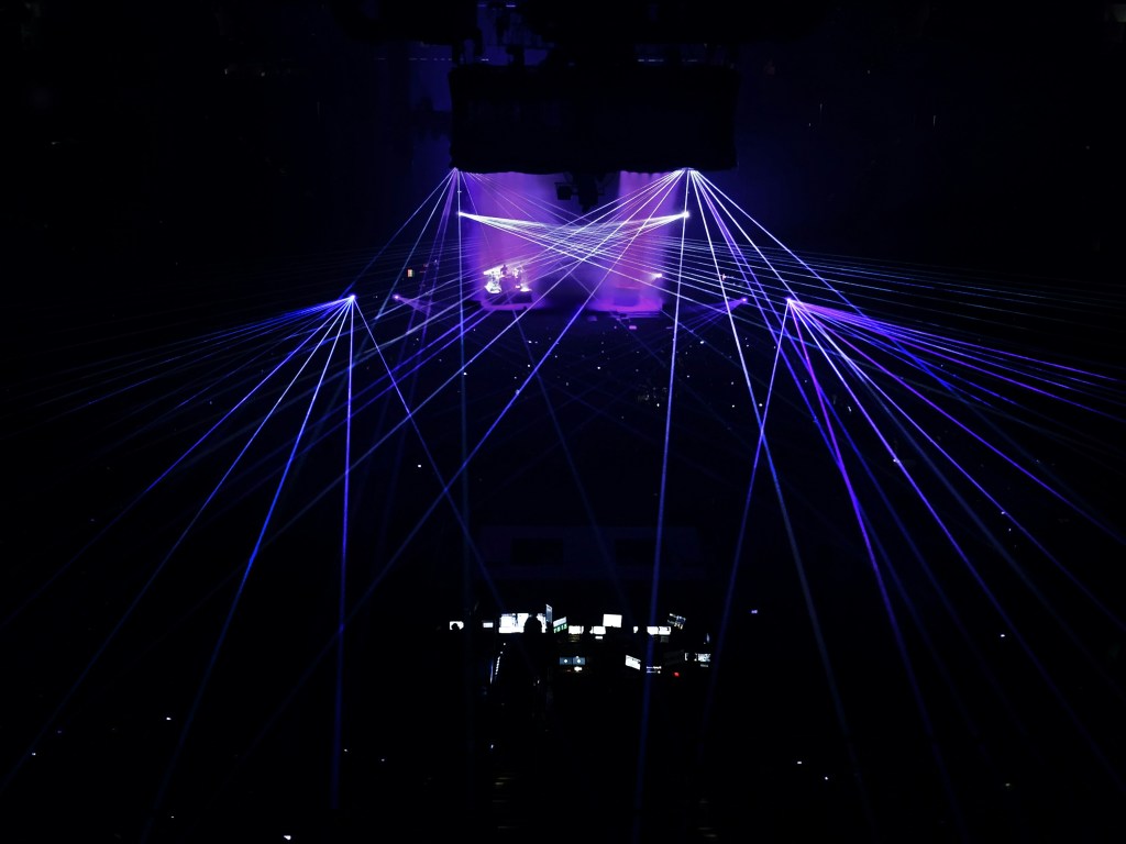 Concert stage with intelligent lighting and laser production