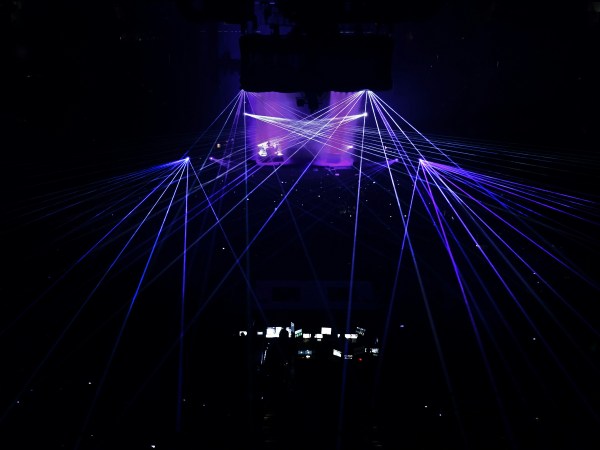 Concert stage with lighting and laser production